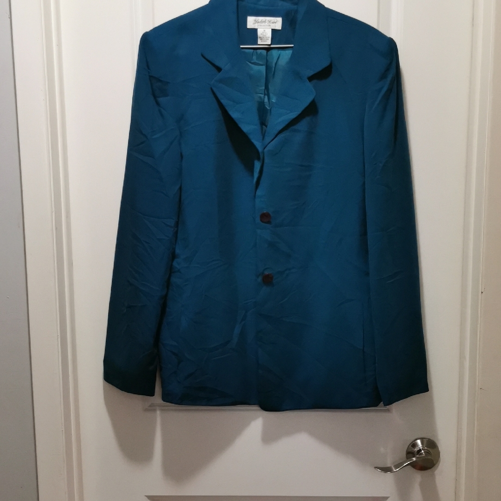 Judith Hart Teal Silk Blazer‎ 100% silk